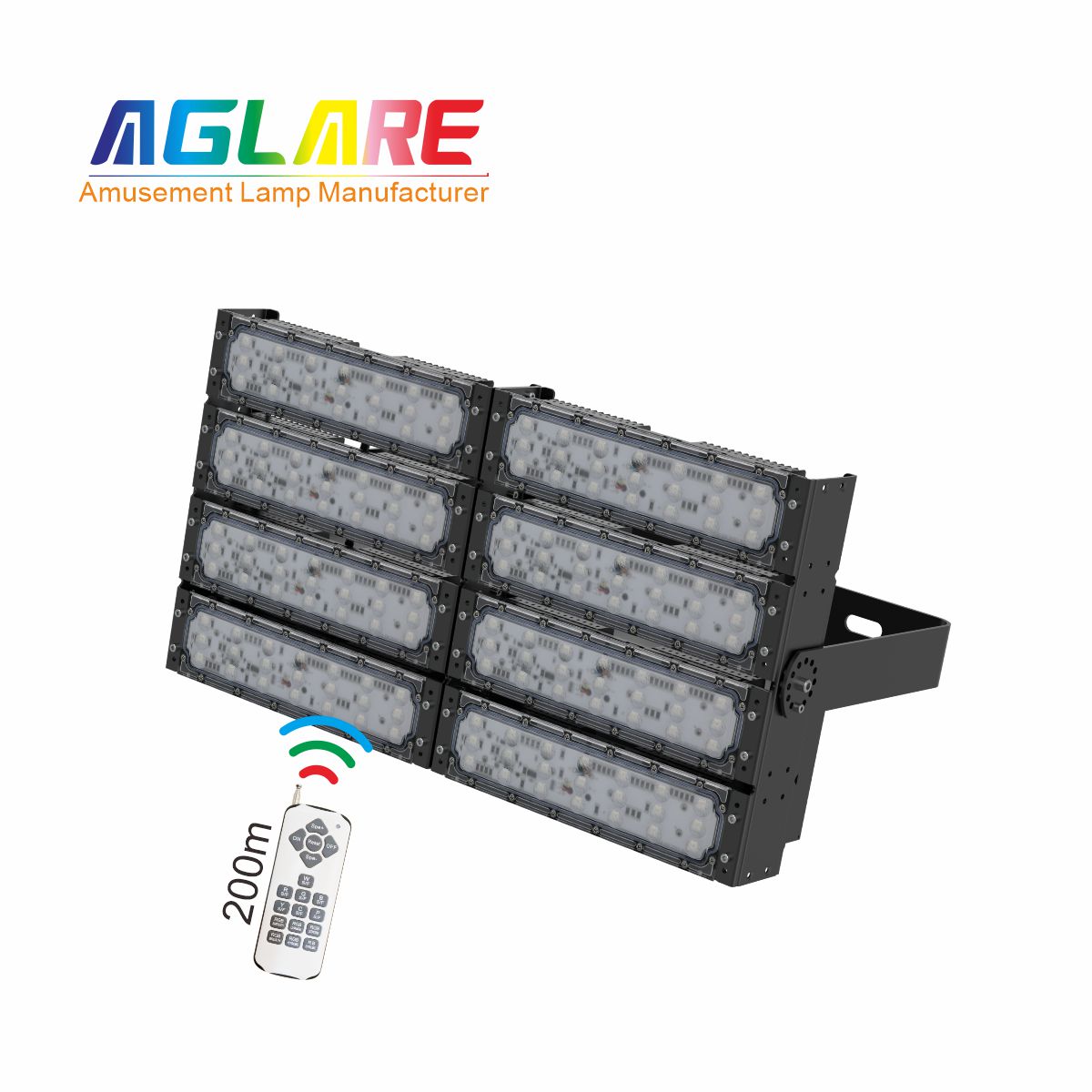 400WLED彩色投光灯泛光灯,变色户外射灯带遥控器